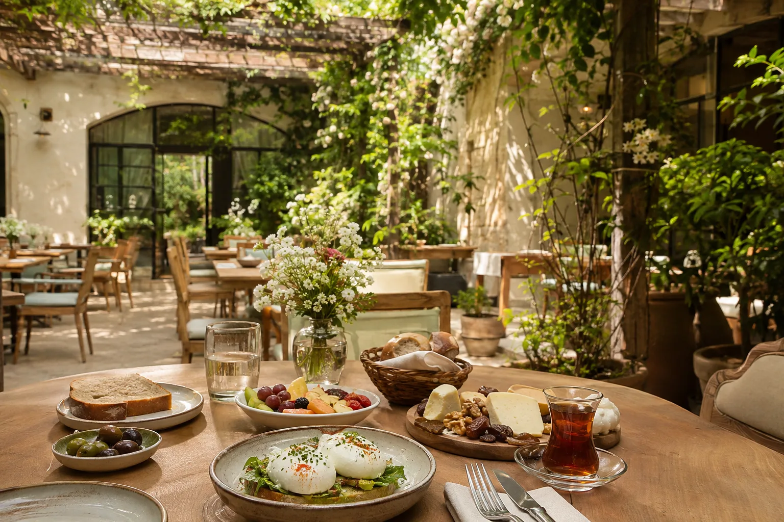 Bahçe restoran ve yemek fotoğrafı