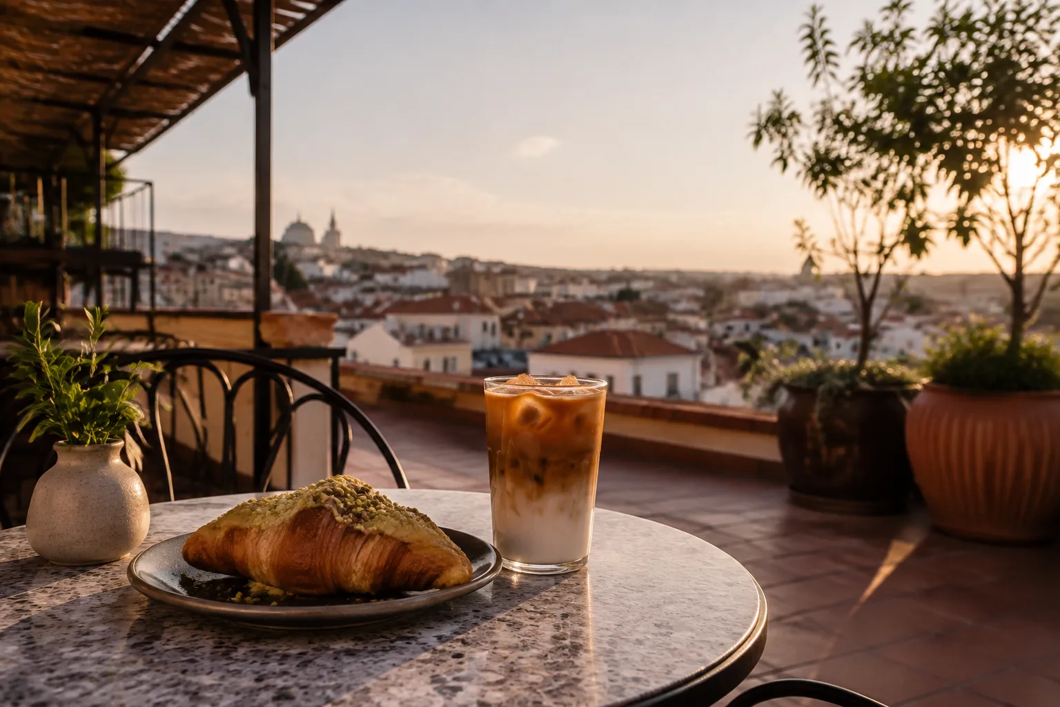 Teras restoran ve yemek fotoğrafı